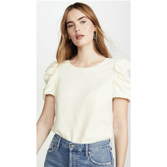 Amanda Uprichard Tops - Amanda Uprichard Ivory Puff Sleeve Merris Top * Revolve * Size Medium
